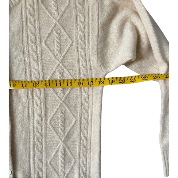 Vintage Liz Claiborne Lambswool Angora Cable Knit Duster Cardigan Sweater Small - Picture 8 of 9